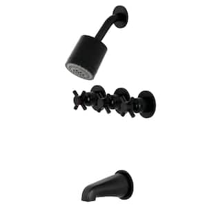 Concord 3-Handle 2-Spray Tub and Shower Faucet in Matte Black (Valve Included)