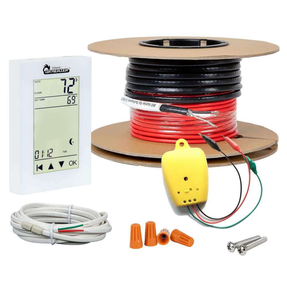 Electric Radiant Floor Heating Cable Kit with Wi-Fi Thermostat, 990 ft. Covers 300 sq. ft./240-Volt, Red and Black price history on PriceWatchPro