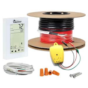 Electric Radiant Floor Heating Cable Kit with Wi-Fi Thermostat 33 ft., Covers 10 sq. ft./120-Volt, Red and Black