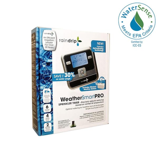 raindrip WeatherSmartPro 6-Station Electronic Water Timer