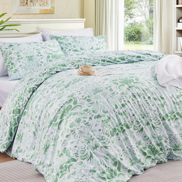 JEAREY 3-Piece White Modern Microfiber Full-Quilt-Set Polyester Quilt Set