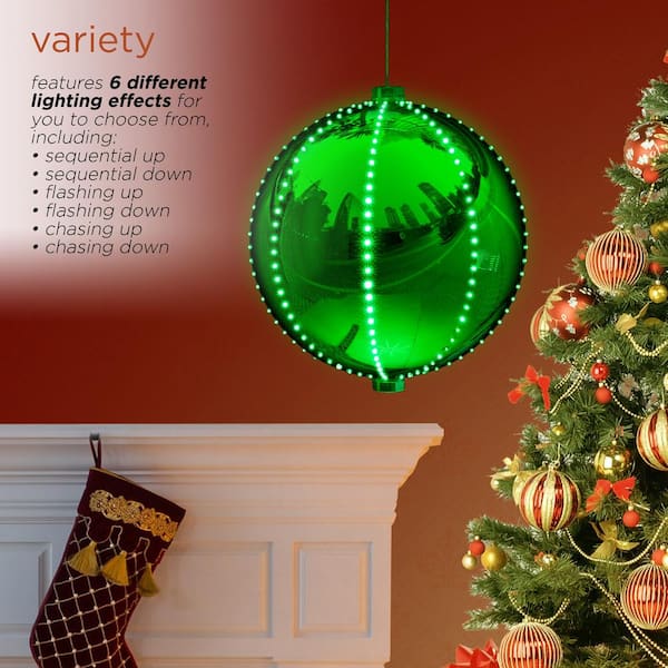 CHRISTMAS TREE ORNAMENT LED Choose From REG GREEN SILVER GOLD 20cm Warm White 