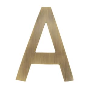 4 in. Antique Brass House Letter A