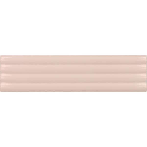 Arte 1.97 in. x 7.87 in. Glossy Pink Ceramic Subway Deco Wall and Floor Tile (4.09 sq. ft./case) (38-pack)