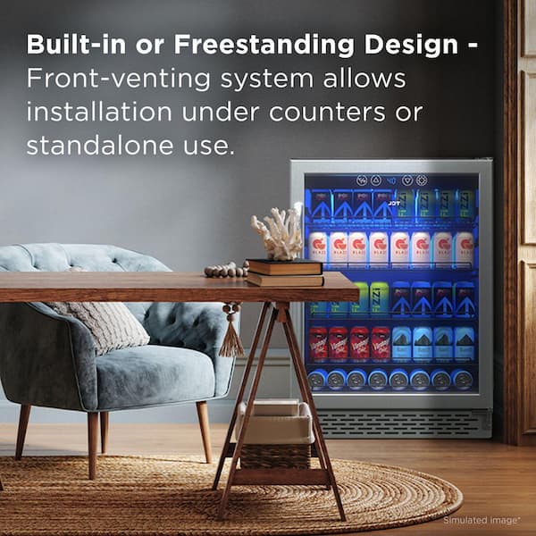 TCL 24 in. Single Zone 161 Cans Stainless Beverage Cooler