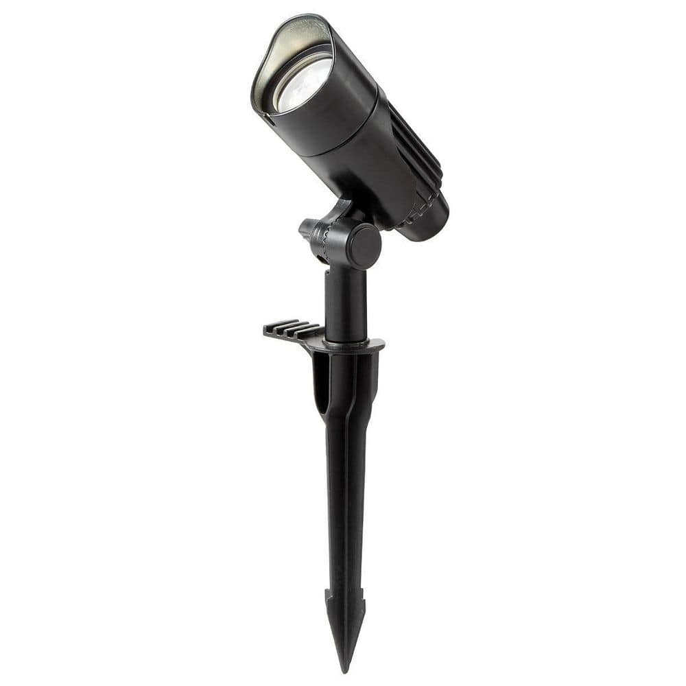 Hampton Bay Low Voltage 240 Lumens Black Integrated LED Small Spotlight with White Color Changing Technology, Weather Resistant
