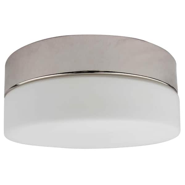 Unbranded 11 in. 1-Light Brushed Nickel LED Flush Mount
