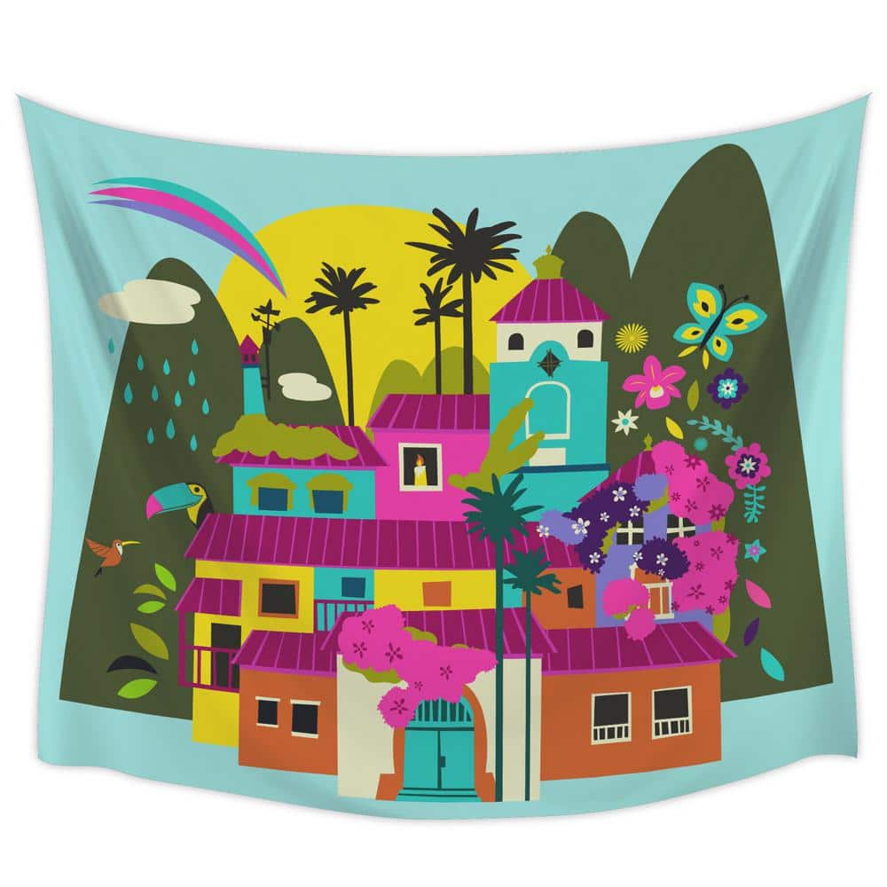 Encanto Casa Madrigal Colorful Polyester Wall Tapestry