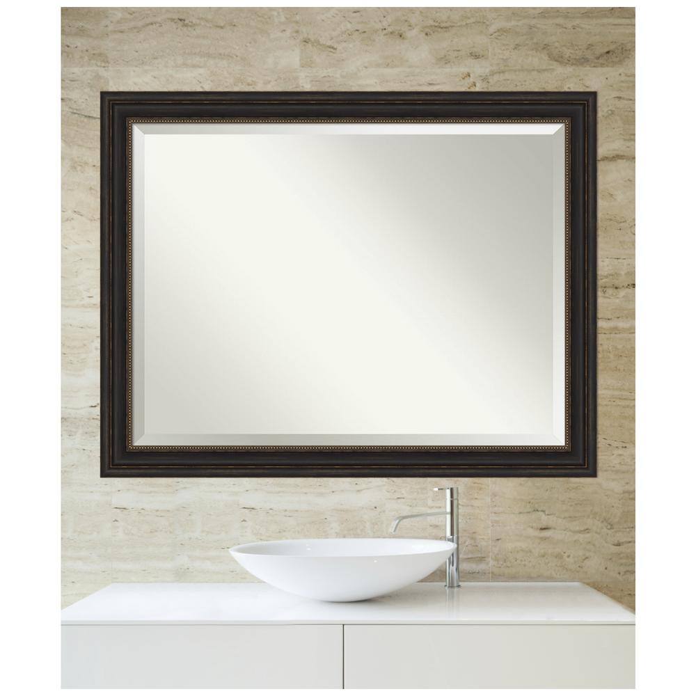 Accent Bronze Beveled Rectangular Bathroom Vanity Mirror