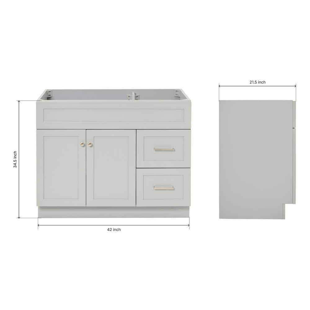 Hamlet 42" Grey Solid Wood Freestanding Single Vanity Cabinet