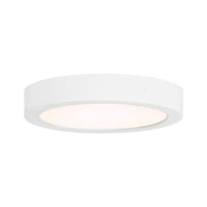 5.30 in. 10-Watt Modern White Integrated LED Flush Mount with Clear Shade