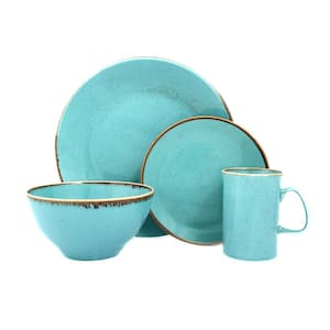 Seasons 4 Piece Turquoise Porcelain Dinnerware Place Setting w/Mug (Serving Set for 1)