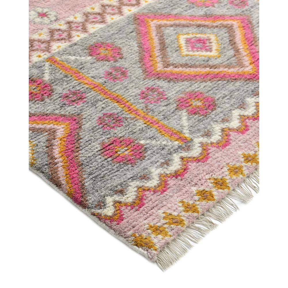 Hudson Hand-Knotted Pink and Gray Wool Area Rug 3' x 5'