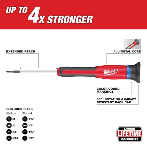 Milwaukee Screwdriver Set with Precision Screwdriver Set (16-Piece)
