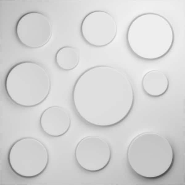 Ekena Millwork 1 in. x 19-5/8 in. x 19-5/8 in. White PVC Cosmo EnduraWall Decorative 3D Wall Panel (2.67 sq. ft.)