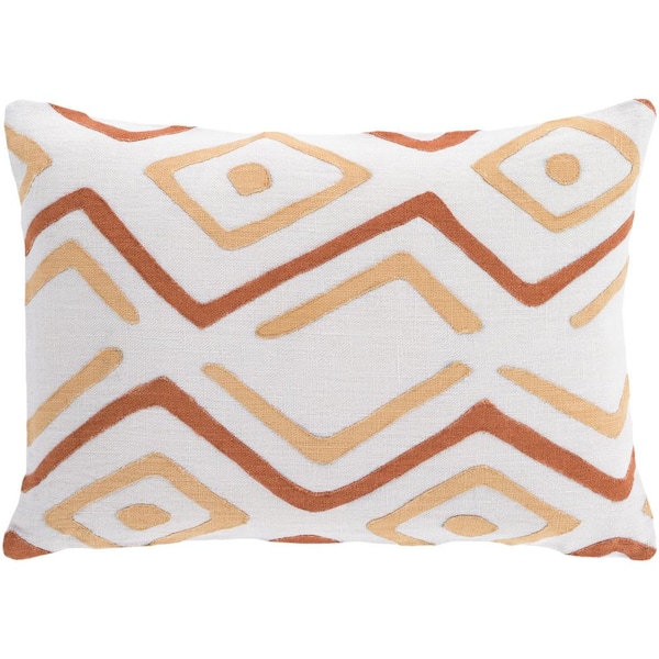 Livabliss Boadicea Burnt Orange Graphic Polyester 19 in. x 19 in. Throw Pillow