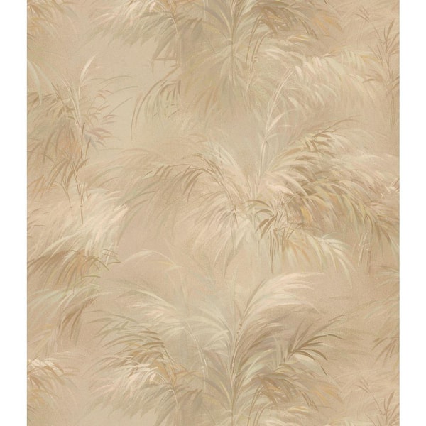 Brewster Palm Fern Gold Textures Pattern Vinyl Peelable Roll Wallpaper (Covers 56.4 sq. ft.)
