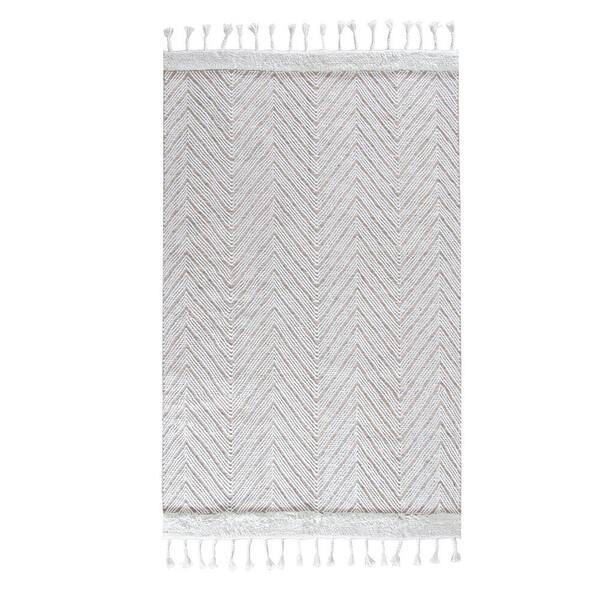 Anji Mountain Spinneret Ivory and Natural 8 ft. x 10 ft. Area Rug