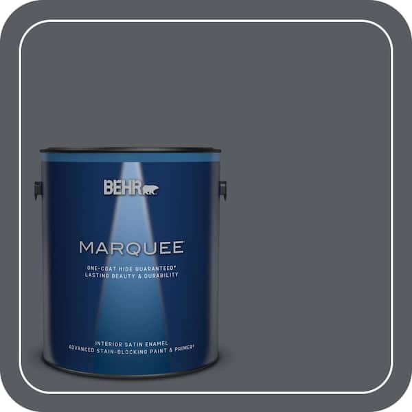 BEHR MARQUEE 1 gal. #PPU18-02 Pencil Point One-Coat Hide Satin Enamel Interior Paint & Primer