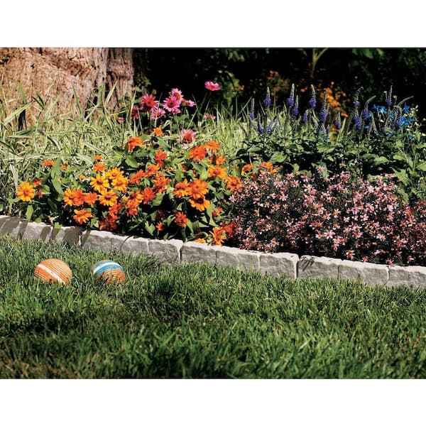 Suncast Resin Faux Stone Border Edging Lawn Landscape Garden Flower Bed Decor 