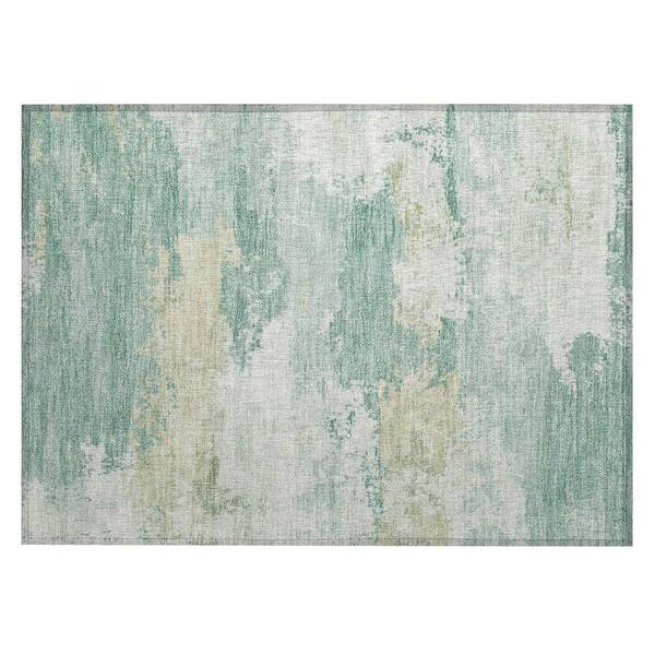 Chantille Machine Washable Indoor/Outdoor Abstract ACN2372 Turquoise 2 ft. x 3 ft. Accent Rug
