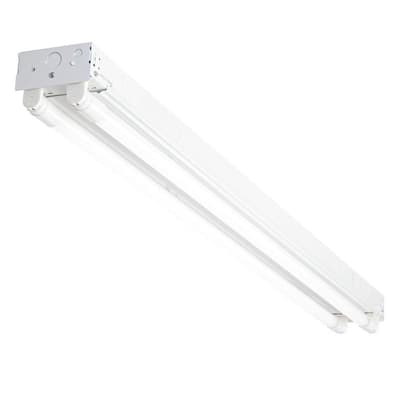 EnviroLite 8 ft. 52-Watt 2-Light White Strip Light Fixture T8 ...