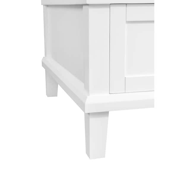 Home Decorators Collection Merryfield 43 in. W x 22 in. D x 35 in. H Single  Sink Freestanding Bath Vanity in White with Carrara Marble Top  19112-VS43-WT - The Home Depot