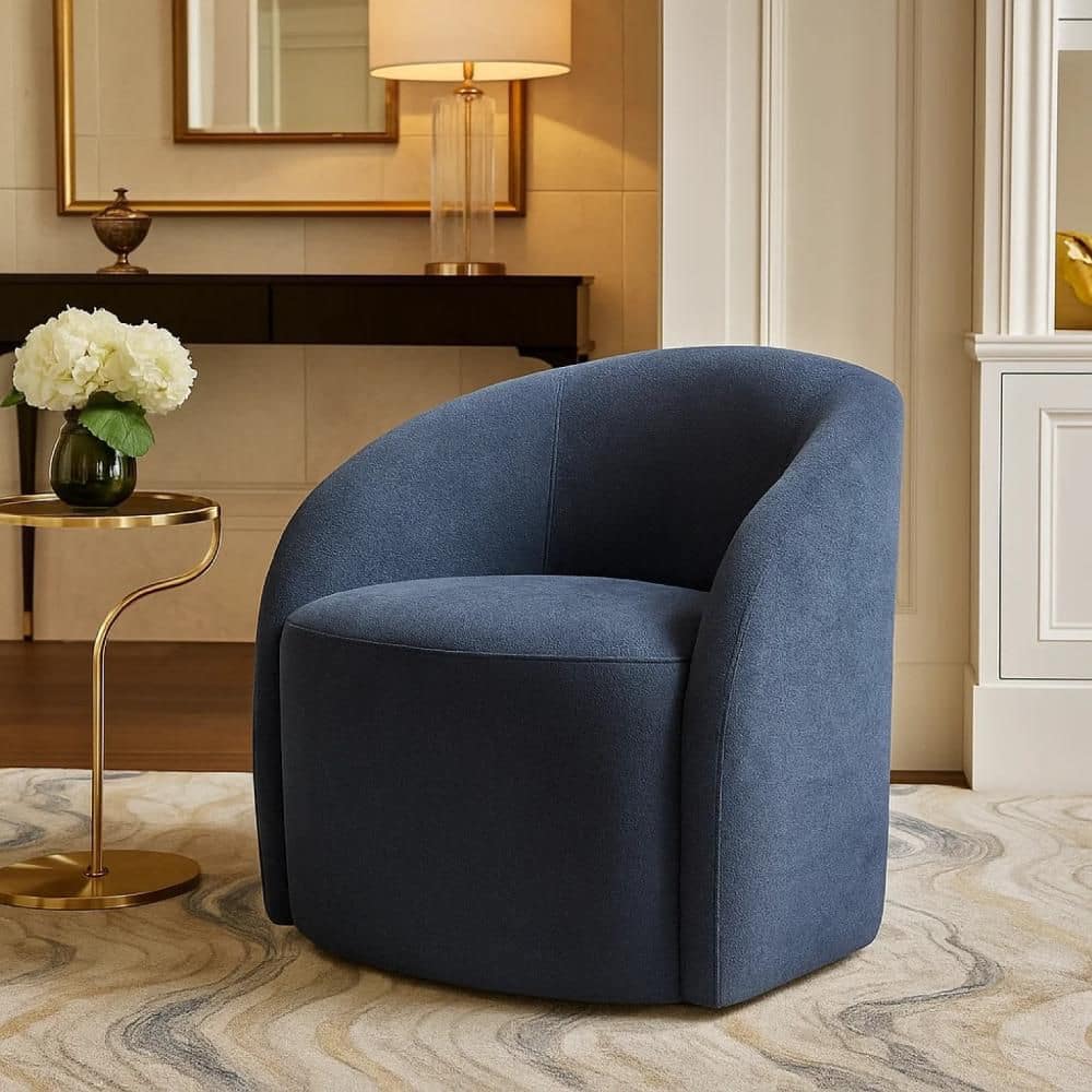 Saho Blue Fabric Accent chair with Barrel Style price history on PriceWatchPro