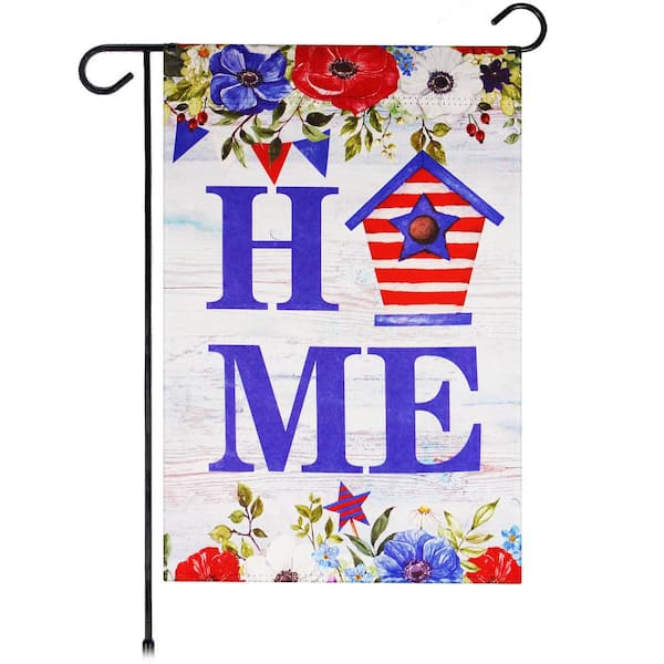 G128 1 ft. x 1.5 ft. Polyester Home Patriotic Birdhouse 2-Sided Garden Flag Printed Blockout