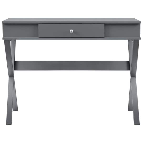 Ameriwood Home 39 in. Rectangular Graphite Gray 1 Drawer Writing Desk with Storage