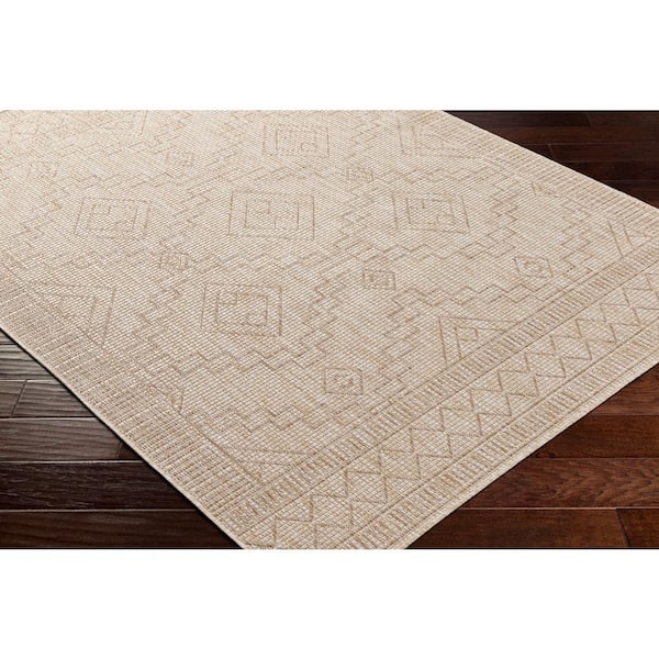 Augustus Tan 5 ft. x 7 ft. Global Indoor/Outdoor Area Rug