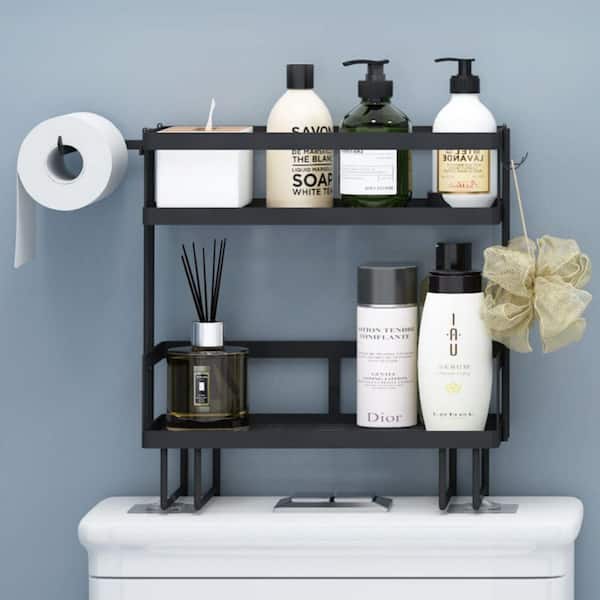 Double Layer Bathroom Organizer Storage Rack Iron Shelf Makeup Organizer  Bathroom Accessories Storage Display Rack Holder