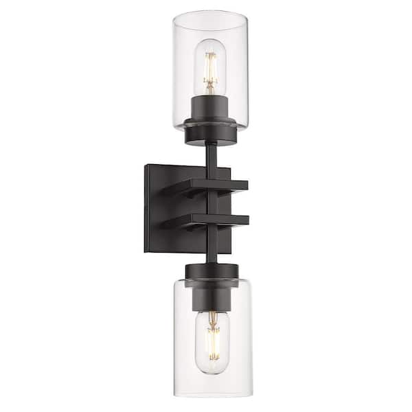 Golden Lighting - Tribeca 2-Light Matte Black Wall Sconce