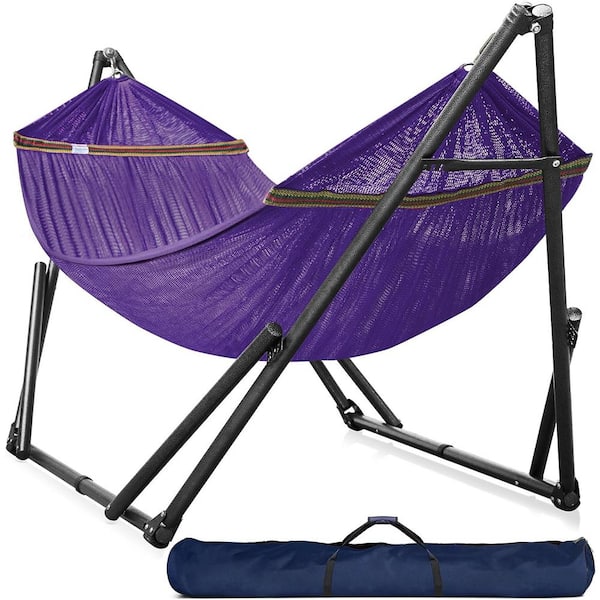 ITOPFOX 10 ft. Free Standing Camping Hammock with Stand in Purple