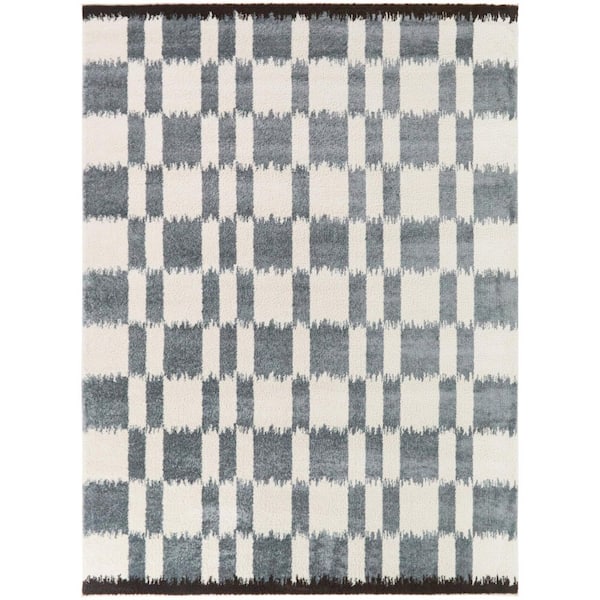 Noland Brown 5 ft. x 7 ft. Checkered Ikat Area Rug