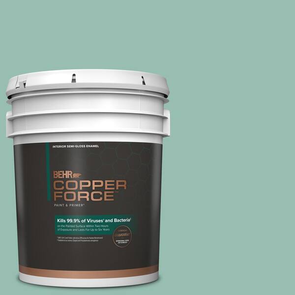 COPPER FORCE 5 gal. #PPU12-07 Spring Stream Semi-Gloss Enamel Virucidal and Antibacterial Interior Paint & Primer