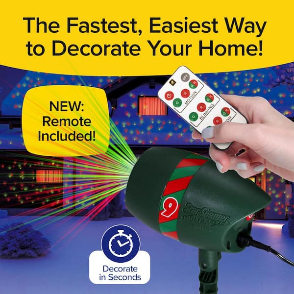 8 in. 9 Unique Pattern Christmas Multi Color LED Light Projector with Stake and Remote