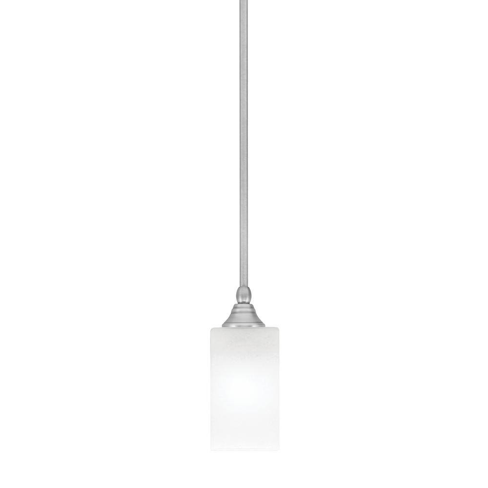 Sparta 100-Watt 1-Light Brushed Nickel Shaded Pendant Light Mini Pendant wi
