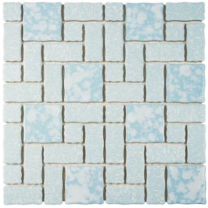 Academy Blue 11-3/4 in. x 11-3/4 in. Porcelain Mosaic Tile (9.8 sq. ft./Case)