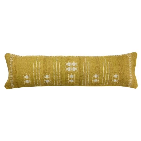 Unbranded Ali Green / Gray 13 in. x 48 in. Down Fill Throw Pillow