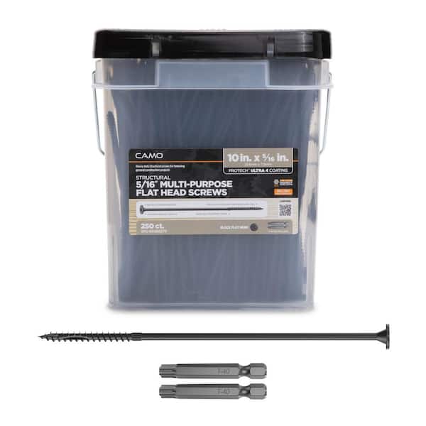 CAMO 5/16 in. x 10 in. Star Drive Flat Head Multi-Purpose Structural Wood Screw - PROTECH Ultra 4 Exterior Coated (250-Pack)