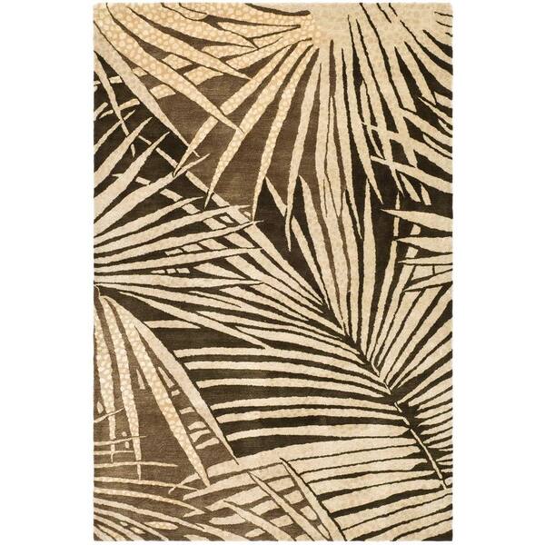 Safavieh Martha Stewart Palms Coconut/Brown 8 ft. x 10 ft. Floral Area Rug