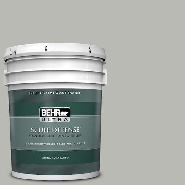 BEHR ULTRA 5 gal. #PPU18-11 Classic Silver Extra Durable Semi-Gloss Enamel Interior Paint & Primer