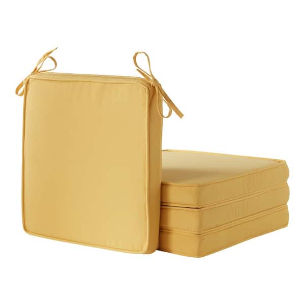 Greendale Home Fashions 18 in. x 18 in. Sunbeam Square Outdoor Dining Seat Cushion (4-Pack)