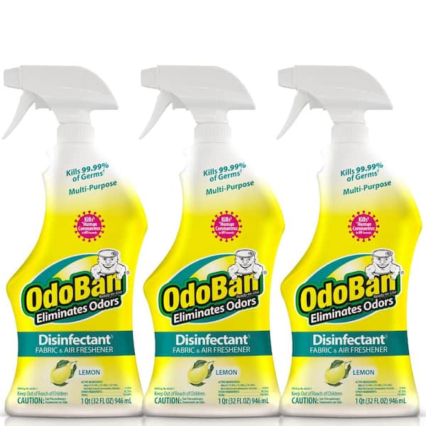 32 oz. Lemon Multi-Purpose Disinfectant and Odor Eliminator, Fabric Freshener and Mold Control Spray (3-Pack)