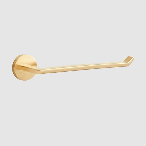 SIGNATURE HARDWARE Drea 10-3/8 in. Wall Mounted Towel Ring in Brushed Gold