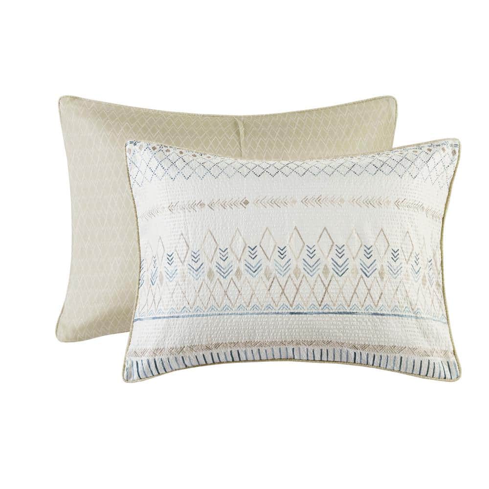 Full Blue Microfiber Reversible Comforter Set with Tassels