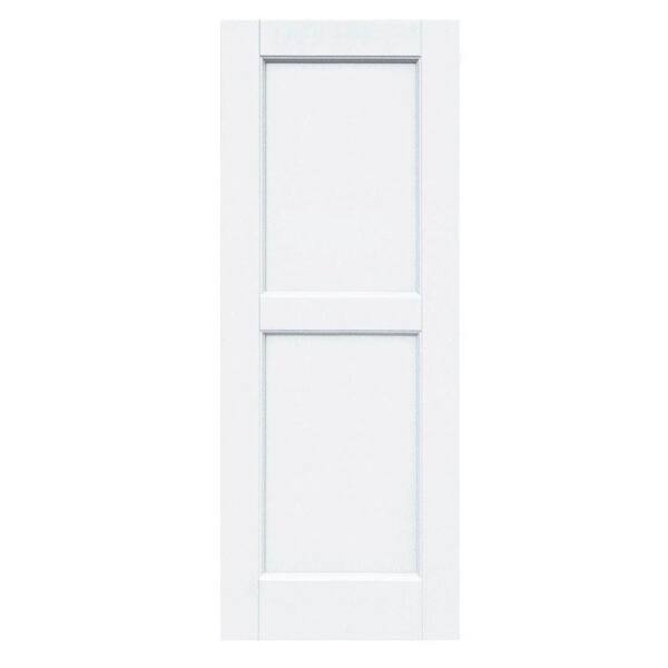 Winworks Wood Composite 15 in. x 39 in. Contemporary Flat Panel Shutters Pair #631 White