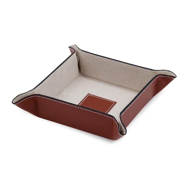 Saddle Brown Leather Snap Valet