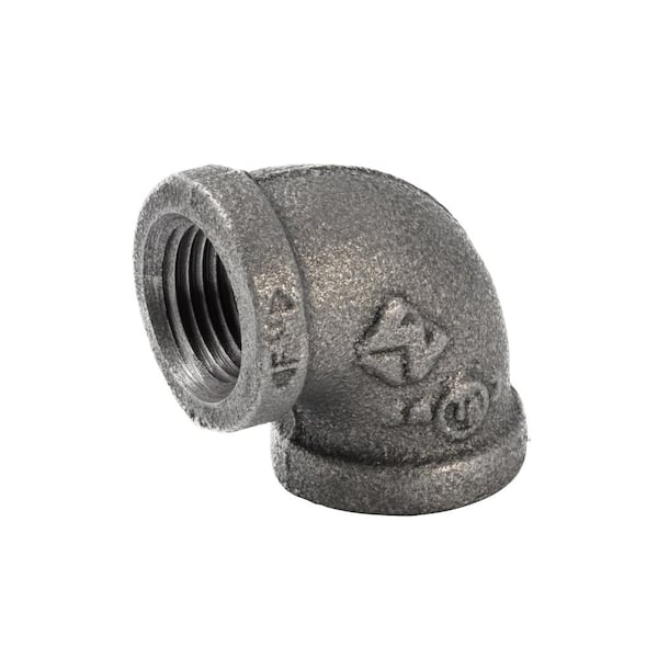 1/2 in. Black Malleable Iron 90 Degree FPT x FPT Elbow Fitting